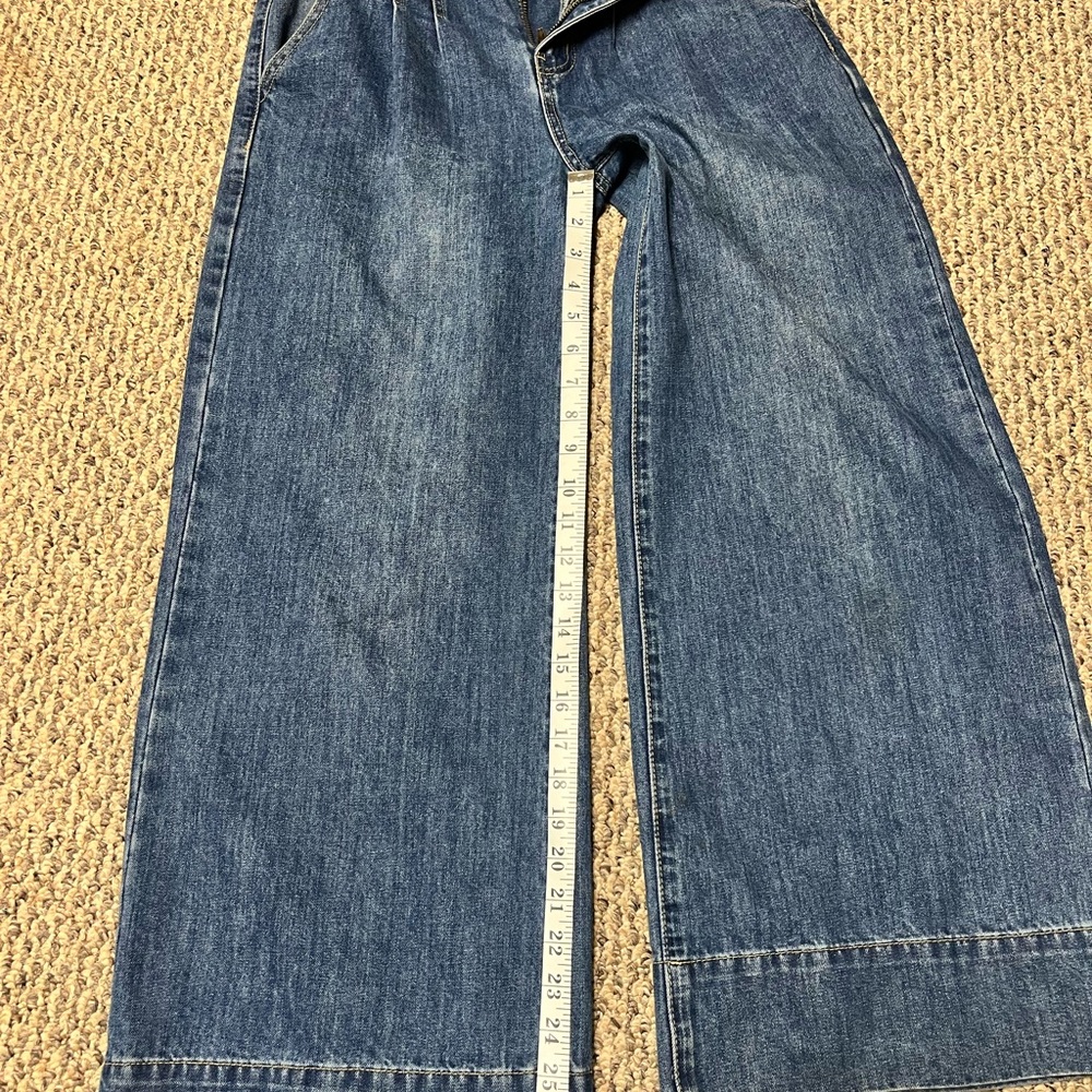 Wide-Leg Denim Jeans Moon River